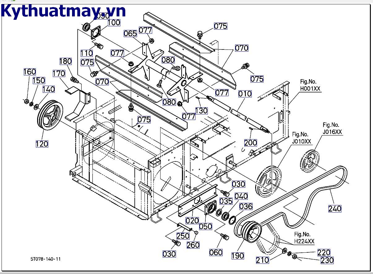 Trục máy quạt thóc